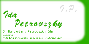 ida petrovszky business card